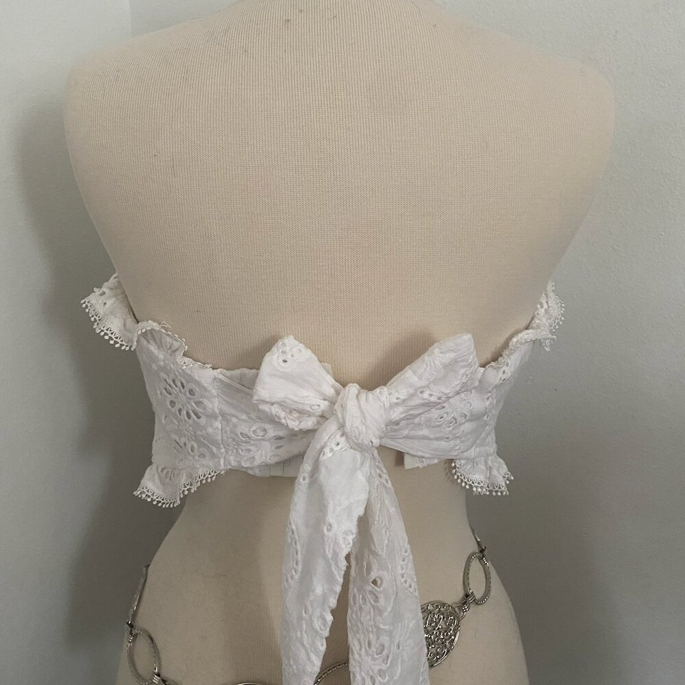 Strapless Lacy White Top